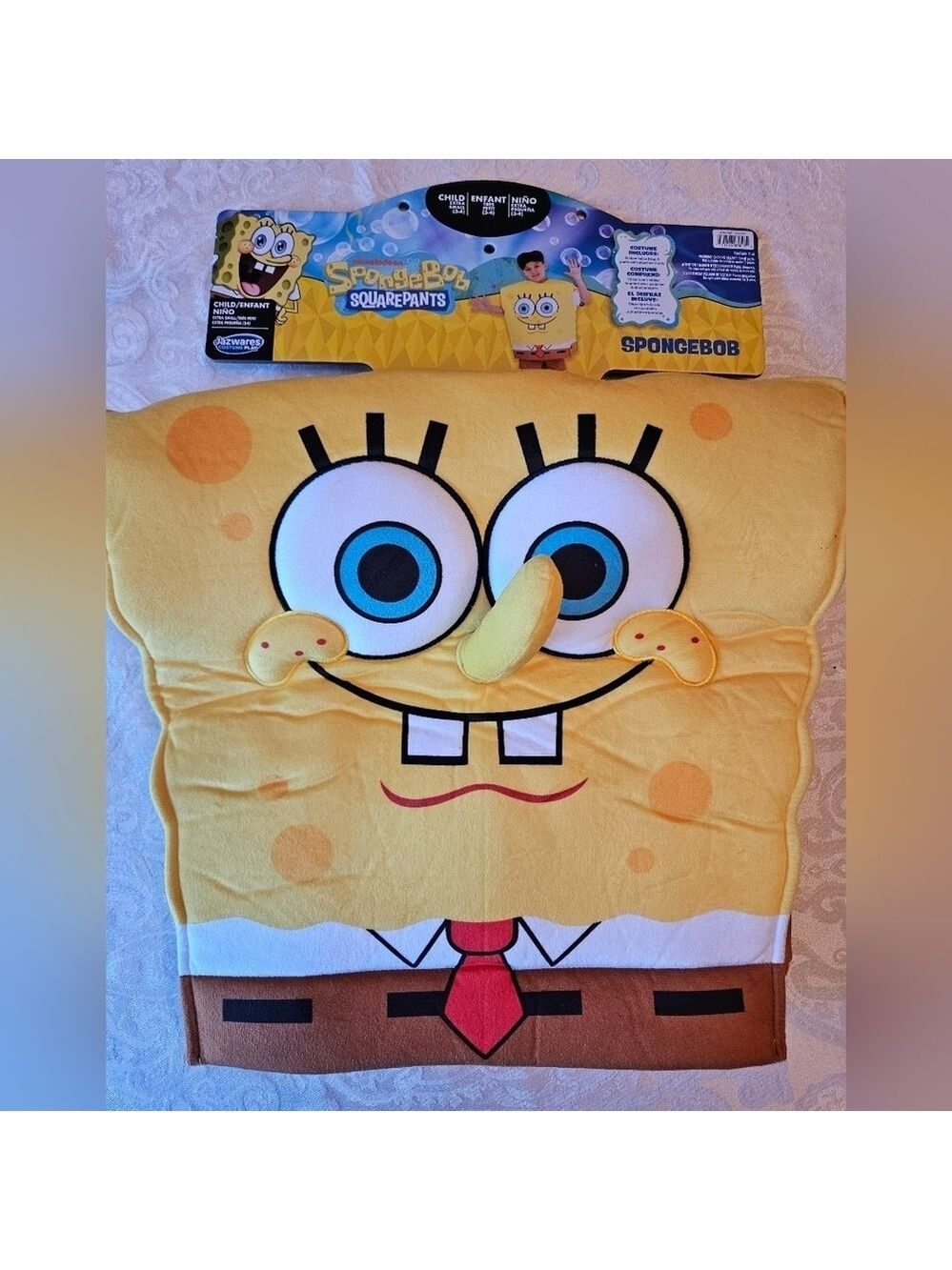 Jazwares Sponge Bob Costume, Toddler 3-4, NWT, Shell, Pants with Attached Shorts